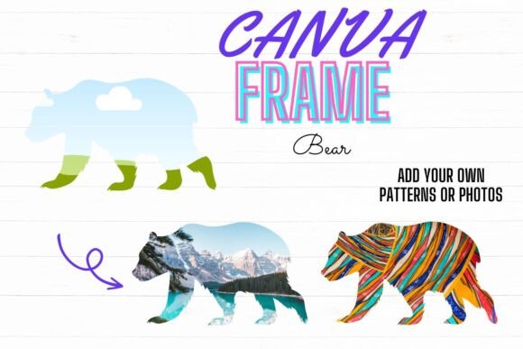 Download Bear Canva Frame Digital Template - Digital template Collection