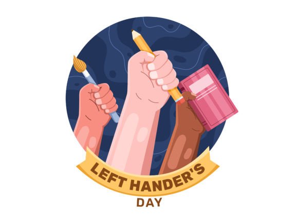 Download August 13th Left Handers Day Vector - August Collection