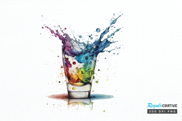 Download Watercolor Shot Glass Clipart Png - Shot glass Collection