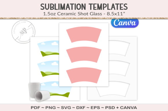 Download Shot Glass Wrap Sublimation Template - Shot glass Collection