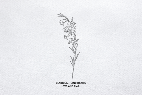 Download Gladiola SVG, Line Art, August Flower - August Collection