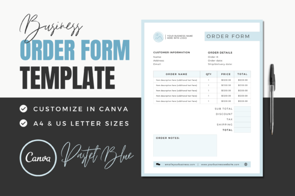 Download Order Forms Canva Custom Order Template - Custom order Collection