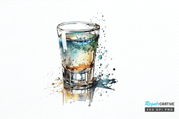 Download Watercolor Shot Glass Clipart Png - Shot glass Collection