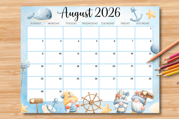 Download Editable/Fillable August 2026 Calendar - August Collection