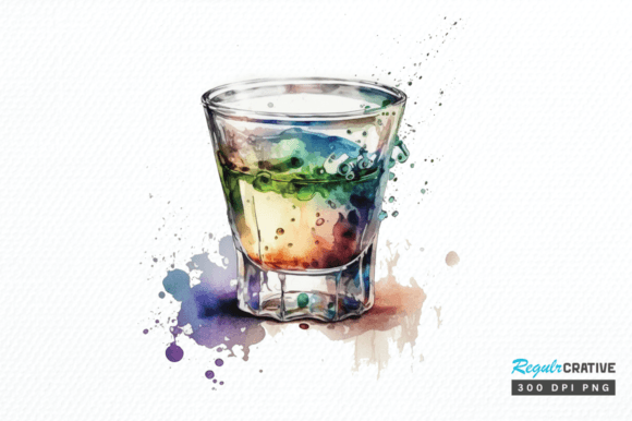 Download Watercolor Shot Glass Clipart Png - Shot glass Collection